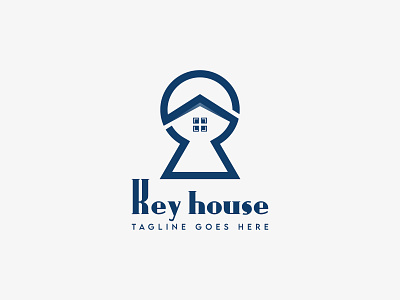 Key House Logo Design-Modern Logo- Minimal Logo agent for real estate brand identity colorful logo creative design flat graphic design home house house logo key logo minimal modern logo real estate real estate agent vector white house logo