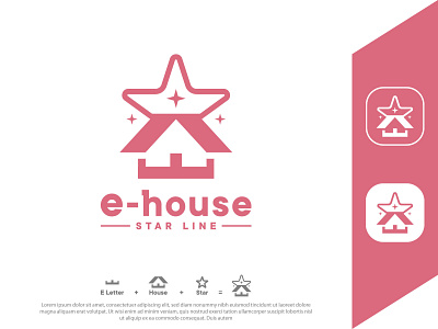 House Logo Design | E Letter | Star | Simple | Minimal | Modern