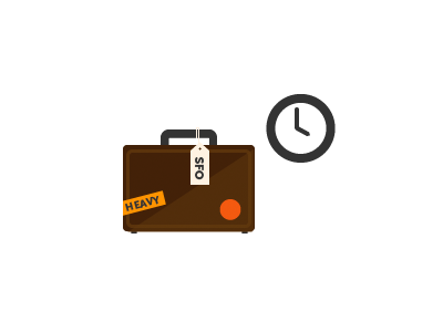 Jobs page — Vacation illustrations bloc clock illustration luggage time suitcase travel vacation