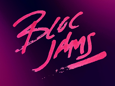 Bloc Jams 80s bloc lettering music pink