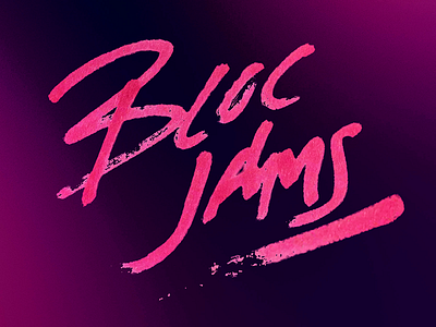 Bloc Jams 80s bloc lettering music pink