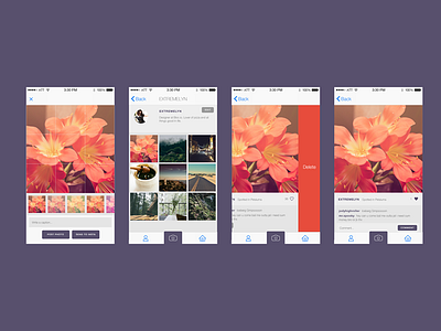 Blocstagram — Selected screens bloc blocstagram design filter flat ios iphone photo app purple swift ui upload