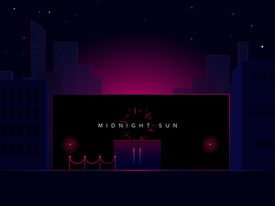 Midnight Sun 80s cityscape midnight sun pink snow crash