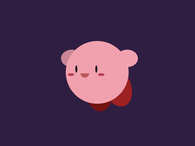 Kirby animation exercise after effects animation float fly gif kirby