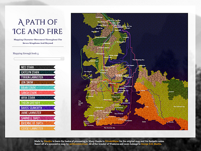 Mapping Game of Thrones character paths a song of ice and fire asoiaf game of thrones interactive map