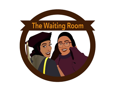 The Waiting Room art flat girl illustration illustrator logo vector