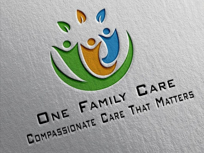 One Family Care art branding flat graphic design illustrator logo mokeup photoshop typography vector