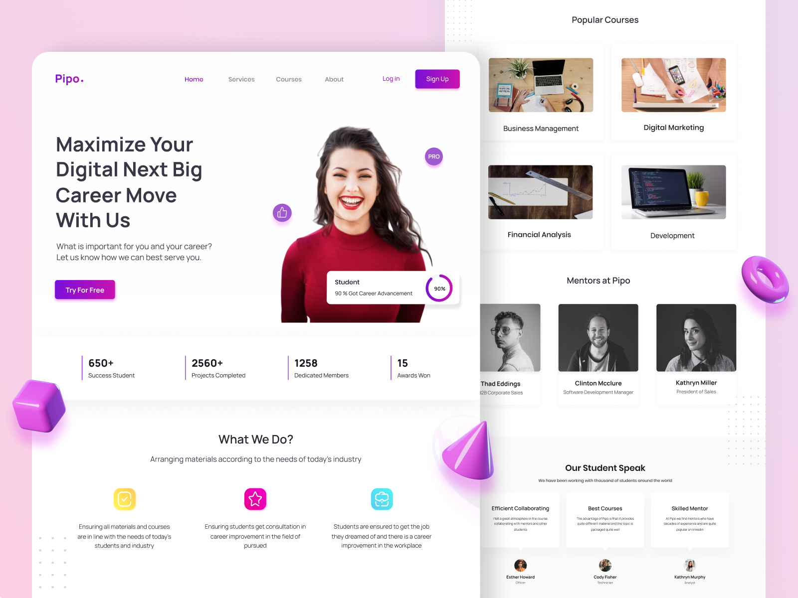 Career Advancement Landing Page by Chris on Dribbble