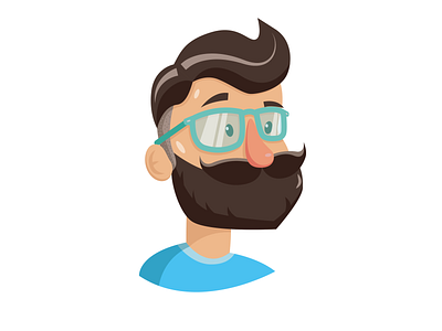 hipster flat illustration minimal vector