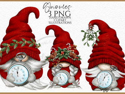 Red New Years Eve Gnomes