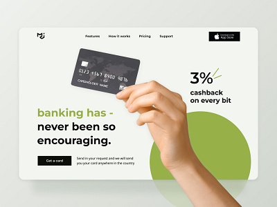 Banking | Home screen design landing main screen typography ui ux web design
