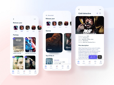 Movie Watching Application app design movie watching application ui ux web design