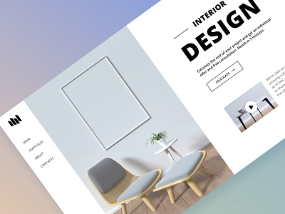 Interior Design Website | Home Screen design illustration landing main screen ui ux web design
