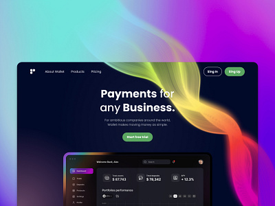 Payment platform | Main screen design graphic design landing main screen payment platform main screen ui ux web design