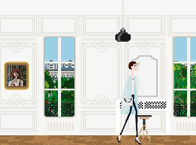 Parisian Pixel World for Plocus branding design illustration interaction design pixel pixel art stylized web