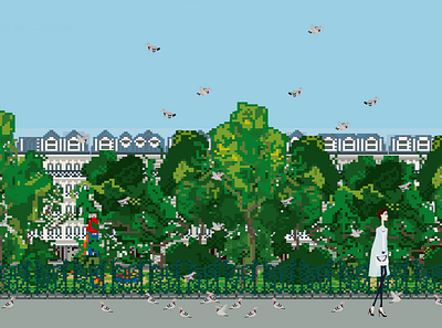 Parisian Pixel World for Plocus branding design illustration interaction design pixel pixel art web website