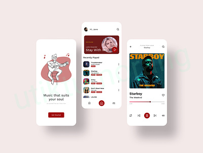 red music app app app design mobile app music music app music player player podcast ui ux