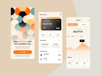 Banking App Concept app design bank branding clean finance fintech mobile money pattern ui