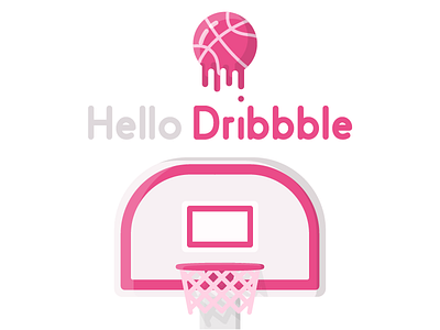 Hello Dribbble! flat icon illustration vector