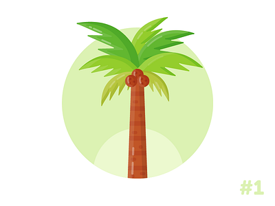 Palm tree flat icon illustration vector