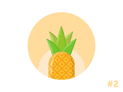 Pineapple flat icon illustration vector