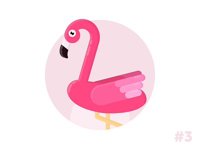 Flamingo flat icon illustration vector