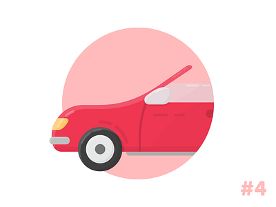 Cabriolet flat icon illustration vector