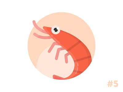 Shrimp flat icon illustration vector