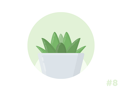 Succulent plant flat icon illustration vector