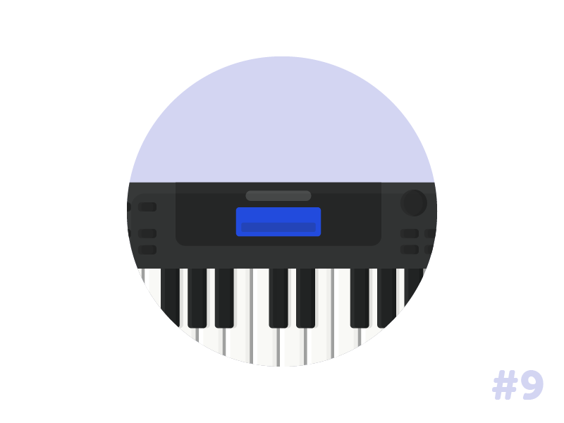Keyboard piano flat icon illustration vector