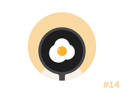 Fried egg flat icon illustration vector