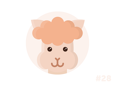 Alpaca flat icon illustration vector