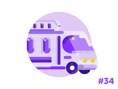 Recreational vehicle flat icon illustration logo vector