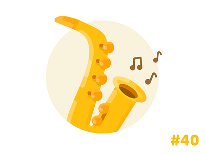 Saxophone flat icon illustration vector