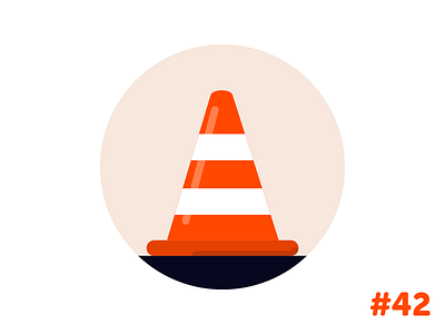 Traffic cone flat icon illustration vector