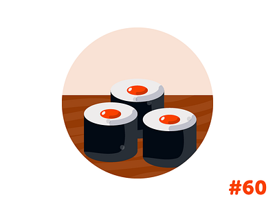 Sushi flat icon illustration vector