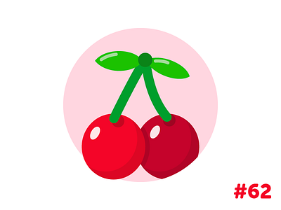 Cherries flat icon illustration vector
