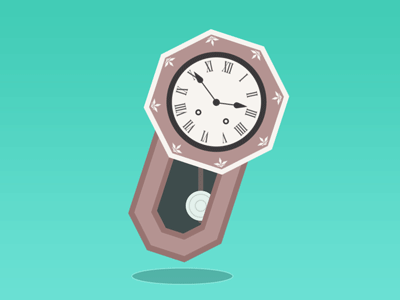 A normal clock animation ayo clock flat gif humour old pendulum rock silent swing time