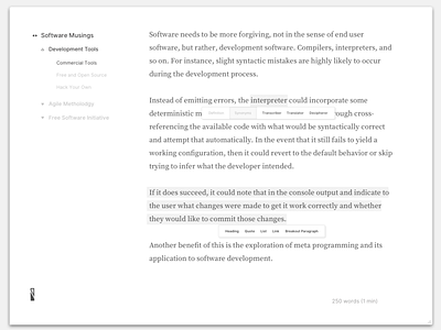 Desktop Writing Application "Serifs"