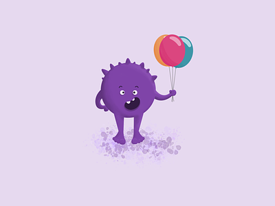 Purple Birthday Monster affinity designer balloons birthday design illustration monster purple