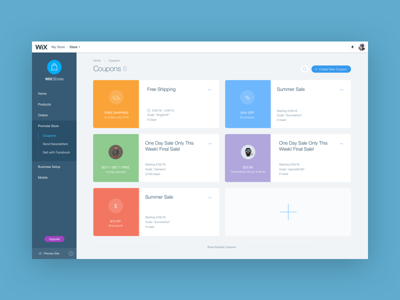 Discount Coupons Dashboard by Yaniv Tsoref on Dribbble