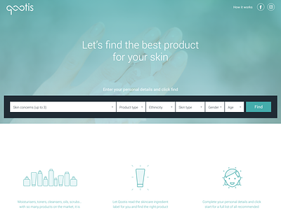 Qootis - Beauty products search engine. responsive design responsive website search engine ui ux