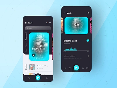 Podcast App app design collection listners mobile app music music album music art music lovers music player music player ui musicians podcast app podcast list podcasting recommended uiux uiux design uiuxdesign uxdesign uxui