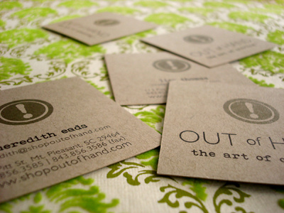 Out of Hand business card business card logo print