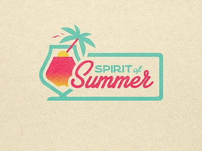 Spirit of Summer beach coast cocktail drink florida logo ocean palmtree party spirit sticker summer summertime sun sunny sunset tropical