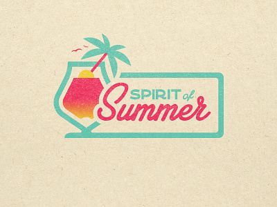 Spirit of Summer beach coast cocktail drink florida logo ocean palmtree party spirit sticker summer summertime sun sunny sunset tropical