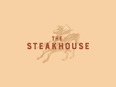 The Steakhouse branding design horse illustration logo native american oklahoma restaurant rustic steakhouse type western