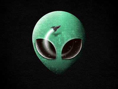👽 alien apple pencil creature galaxy illustration ipad outer space planet procreate rocket space spaceship texture ufo