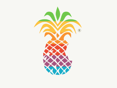 Pineapple Classic Apple Logo apple logo pineapple rainbow