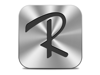 iCloud R Logo apple brushed icloud logo metal r